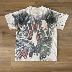 Batman Versus Bane DC Comic Graphic Dark Knight Rises White Shirt Size Large Tee